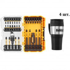 Набір біт DeWALT Phillips, Pozidriv, Torx, Slotted, L = 25, 57, 85 мм, головка магнітна 8 мм, тримач вставок магнітний, 32 од, термокружка, кейс ToughCase, комплект з 4-х наборів