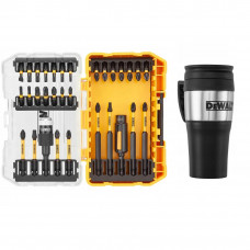Набір біт DeWALT Phillips, Pozidriv, Torx, Slotted, L = 25, 57, 85 мм, головка магнітна 8 мм, тримач вставок магнітний, 32 од, термокружка, кейс ToughCase