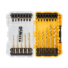 Набір біт і свердел DeWALT "EXTREME FLEXTORQ", Phillips, Pozidriv, Torx, біти L = 25 мм - Pz1, Pz2, Pz3, Ph1, Ph2, Ph3, Т20, Т25, Т30, свердла по металу d = 3, 3.2, 3.5, 4, 5, 5.5, 6, 7, 8, 10 мм з шестигранним хвост
