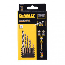 Касета зі свердлами по металу DeWALT, Black & Gold, d = 3, 4, 5, 6, 8, 10, 12 мм, 8 од