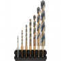 Касета зі свердлами по металу DeWalt, Black & Gold, d = 2, 3, 4, 5, 6, 8, 10 мм, 1/4 дюйма, 8 од