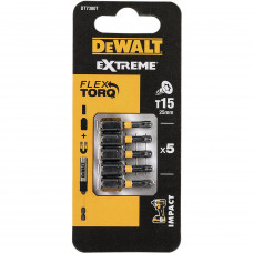 Набір біт DeWALT, ударні, IMPACT TORSION, Torx, T15, L = 25 мм, 5 од
