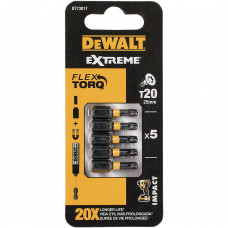 Набір біт DeWALT, ударні, IMPACT TORSION, Torx, Т20, L = 25 мм, 5 од
