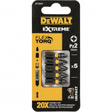 Набір біт DeWALT, ударні, IMPACT TORSION EXTREME, Pozidriv, Pz2, L = 25 мм, 5 од