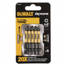 Набір біт DeWALT, ударні, IMPACT TORSION EXTREME, Pozidriv, Pz2, L = 57 мм, 5 од