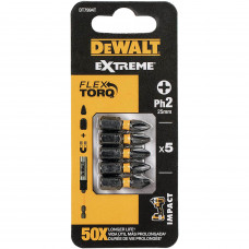 Набір біт DeWALT, ударні, IMPACT TORSION EXTREME, Philips, Ph2, L = 25 мм, 5 од