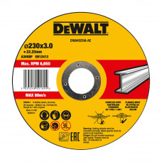 Круг відрізний DeWALT HIGH PERFORMANCE, сталь/металеві труби й профілі/кольорові метали, 230 х 3 х 22.23 мм
