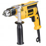 Дриль мережевий DeWALT, ударний, 701 Вт, 5.2 Нм, 0-2800 об/хв, 47600 уд/хв, патрон 13 мм, кількість швидкостей - 1, вага 1.6 кг, багатопозиційна бічна рукоятка