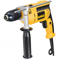 Дриль мережевий DeWALT, ударний, 701 Вт, 5.2 Нм, 0-2800 об/хв, 47600 уд/хв, патрон 13 мм швидкозатискний, кількість швидкостей - 1, вага 1.6 кг, багатопозиційна бічна рукоятка