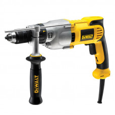 Дриль мережевий DeWALT, ударний, 1100 Вт, 40 Нм, 1250-3500 об/хв, 56000 уд/хв, патрон 13 мм швидкозатискний, кількість швидкостей - 2, вага 2.8 кг, багатопозиційна бічна рукоятка, валіза