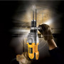Дриль мережевий DeWALT, ударний, 1100 Вт, 40 Нм, 1250-3500 об/хв, 56000 уд/хв, патрон 13 мм швидкозатискний, кількість швидкостей - 2, вага 2.8 кг, багатопозиційна бічна рукоятка, валіза