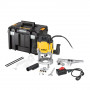 Фрезер мережевий DeWALT, 2300 Вт, 9000-22000 об/хв, цанговий патрон 12 мм, максимальний діаметр фрези 50 мм, хід каретки фрезера 80 мм, пульт дистанційного керування, вага 6.1 кг, валіза TSTAK