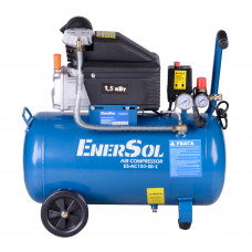 Компресор повітряний поршневий ENERSOL, продуктивність 180 л/хв, потужність 1.5 кВт, тиск 8 Бар, об'єм ресивера 50 л, вага 29 кг