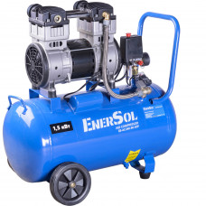 Компресор повітряний безмасляний ENERSOL, продуктивність 240 л/хв, потужність 1.5 кВт, тиск 8 Бар, об'єм ресивера 50 л, кількість циліндрів 2, вага 38 кг