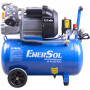 Компресор повітряний поршневий ENERSOL, продуктивність 350 л/хв, потужність 2.2 кВт, тис 8 Бар, об'єм ресивера 50 л, кількість циліндрів 2, вага 34.1 кг