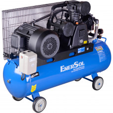 Компресор повітряний з ремінним приводом ENERSOL, продуктивність 670 л/хв, потужність 5.5 кВт, тиск 12.5 Бар, об'єм ресивера 120 л, кількість циліндрів 3, вага 176 кг