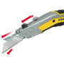Ніж STANLEY "FATMAX EXO RETRACTABLE KNIFE" з висувним трапецевидним лезом, L = 190мм, з магнітним утримувачем леза і вбудованим контейнером для зберігання запасних лез.