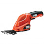 Ножиці акумуляторні BLACK+DECKER, 3.6 В, 1 А/год, довжина ножа 10 см, діаметр гілок 23 мм, 1 акумулятор і зарядний пристрій, вага 0.58 кг