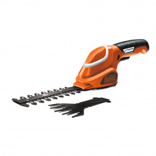 Кущоріз-ножиці акумуляторні (2 в 1) BLACK+DECKER, 7.2 В, 1.2 А/год, довжина ножа 15 см, діаметр гілок 8 мм, 1 акумулятор і зарядний пристрій, 1.44 кг