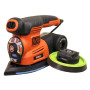 Шліфмашина ексцентрикова BLACK+DECKER, 220 Вт, 125 мм, 8500-13000 об/хв, амплітуда 2 мм, вага 1.9 кг