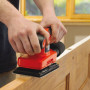 Шліфмашина вібраційна BLACK+DECKER, 240 Вт, 7000-15000 об/хв, 91 х 189 мм, амплітуда 2 мм, вага 2.52 кг, валіза