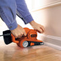 Шліфмашина стрічкова BLACK+DECKER, 720 Вт, розмір стрічки 75 х 457 мм, швидкість стрічки 206 м/хв, розмір підошви 75 х 145 мм, пилозбірник, вага 2.5 кг