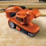 Шліфмашина стрічкова BLACK+DECKER, 720 Вт, розмір стрічки 75 х 457 мм, швидкість стрічки 206 м/хв, розмір підошви 75 х 145 мм, пилозбірник, вага 2.5 кг