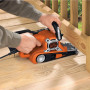 Шліфмашина стрічкова BLACK+DECKER, 720 Вт, розмір стрічки 75 х 533 мм, швидкість стрічки 250 м/хв, розмір підошви 75 х 195 мм, пилозбірник, вага 3.5 кг