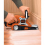 Шліфмашина стрічкова BLACK+DECKER, 720 Вт, розмір стрічки 75 х 533 мм, швидкість стрічки 250 м/хв, розмір підошви 75 х 195 мм, пилозбірник, вага 3.5 кг