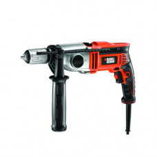 Дриль мережевий BLACK+DECKER, ударний, 850 Вт, 62 Нм, 1100-3100 об/хв, 52700 уд/хв, патрон 13 мм швидкозатискний, кількість швидкостей - 2, вага 2.75 кг, багатопозиційна бічна рукоятка, валіза
