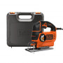 Пила лобзикова мережева BLACK+DECKER, 550 Вт, 1500 - 3000 ход/хв, максимальна глибина пропилу (дерево) - 80 мм, вага 2.1 кг, пластиковий кейс