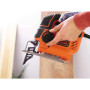 Пила лобзикова мережева BLACK+DECKER, 620 Вт, 0-3000 ход/хв, максимальна глибина пропилу (дерево) - 90 мм, вага 2.2 кг, валіза