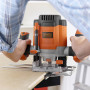 Фрезер мережевий BLACK+DECKER, 1200 Вт, 8000-28000 об/хв, цанга 6-8 мм, максимальний діаметр фрези - 30 мм, вага 3.37 кг