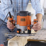 Фрезер мережевий BLACK+DECKER, 1200 Вт, 8000-28000 об/хв, цанга 6-8 мм, максимальний діаметр фрези - 30 мм, вага 3.37 кг