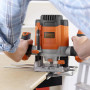 Фрезер мережевий BLACK+DECKER, 1200 Вт, 8000-28000 об/хв, цанга 6-8 мм, максимальний діаметр фрези - 30 мм, вага 3.37 кг, валіза