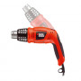 Пістолет гарячого повітря мережевий BLACK+DECKER, 1800 Вт, температура 140-560 °C, вага 0.75 кг, пластиковий кейс