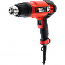 Пістолет гарячого повітря мережевий BLACK+DECKER, потужність 2200 Вт, максимальна температура 645 °C, швидкість повітря на 1 режимі: 360 л/хв, на 2 режимі: 720 л/хв, можливість вертикальної установки, ступінчасте рег