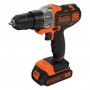 Акумуляторний багатофункціональний інструмент BLACK+DECKER, безударний, 18 В, 1.5 А/год, 20.9 Нм, 800 об/хв, патрон 10 мм швидкозатискний, кількість швидкостей - 1, вага 1.46 кг, акумулятор, валіза