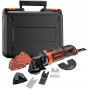 Багатофункціональний інструмент з осцилюючим механізмом BLACK+DECKER з затискною системою Superlok, потужність 280 Вт, регулювання швидкості, швидкість 10.000-22.000 ход/хв, кут коливання 2.8 °, прогумовані вставки,