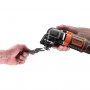 Багатофункціональний інструмент з осцилюючим механізмом BLACK+DECKER з затискною системою Superlok, потужність 280 Вт, регулювання швидкості, швидкість 10.000-22.000 ход/хв, кут коливання 2.8 °, прогумовані вставки,