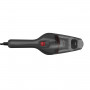 Пилосос автомобільний BLACK+DECKER, 12 В (автомережа),повітряна потужність 8.5 аВт, потужність всмоктування 237 мм/Н2О, повітряний потік 687 л/хв, ємність пилозбірника 310 мл, довжина кабелю 5 м, вага 0.6 кг