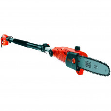 Висоторіз електричний з телескопічною штангою BLACK+DECKER, 0.8 кВт, довжина шини 25 см, ланцюг 3/8, загальна довжина інструменту без шини 182-267 см, вага 3.8 кг