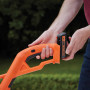 Тример акумуляторний BLACK+DECKER, 18 В, 2 А/год, жилка 1.6 мм, ширина косіння 25 см, 1 акумулятор і зарядний пристрій, обороти 9000 об/хв, вага 3.5 кг