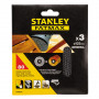 Сітка шліфовальна STANLEY, діаметр 125 мм, 3 листа, зернистість 80 мкм для КА198, КА199, КА191, BEW210, SS30, сітка