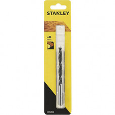 Свердло по деревині STANLEY, діаметр 8 мм, загальна довжина 120 мм, робоча довжина 80 мм, з наконечником для точного засвердлювання, 1 од