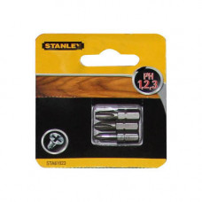 Набір біт STANLEY, одностороння, Philips, Ph1, Ph2, Ph3, L = 25 мм, 3 од, блістер
