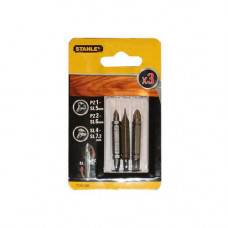 Набір біт STANLEY, двостороння, Pozidriv, Slotted, Pz1-SL5, Pz2-SL6, SL4-SL7.2, L = 48 мм, 3 од, блістер