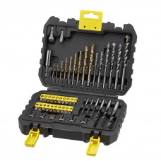 Набір біт і свердел STANLEY TITANIUM, Phillips, Pozidriv, Torx, Slotted, Шестигранник, Ph1, Ph3, Ph2, Pz1, Pz2, Pz3, SL4, SL6, SL7.2, T15, T20, T25, T30, Hex3, Hex4, Hex5, Hex6 L = 25 мм, 50 од, пластиковий кейс