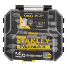 Набір біт STANLEY FatMax, Pozidriv, Pz2, L = 50 мм, 10 од, пластиковий кейс