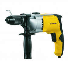 Дриль мережевий STANLEY, ударний, 800 Вт, 22 Нм, 3000 об/хв, 54000 уд/хв, патрон 13 мм швидкозатискний, кількість швидкостей - 1, вага 2.4 кг, багатопозиційне бічне руків’я
